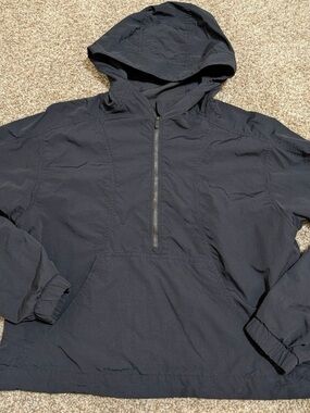 lululemon athletica Black Half-Zip Hooded Windbreaker